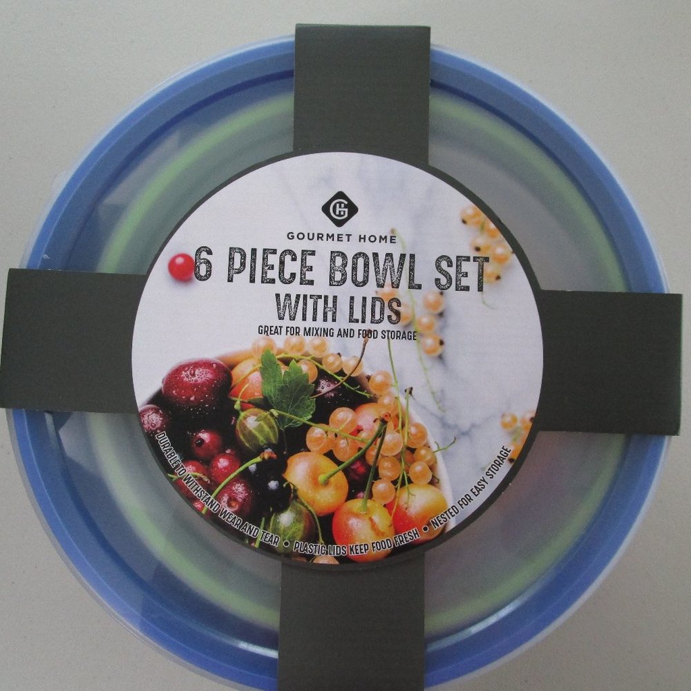 Gourmet Home 6 Pc. Bowl Set w/Lids NWT